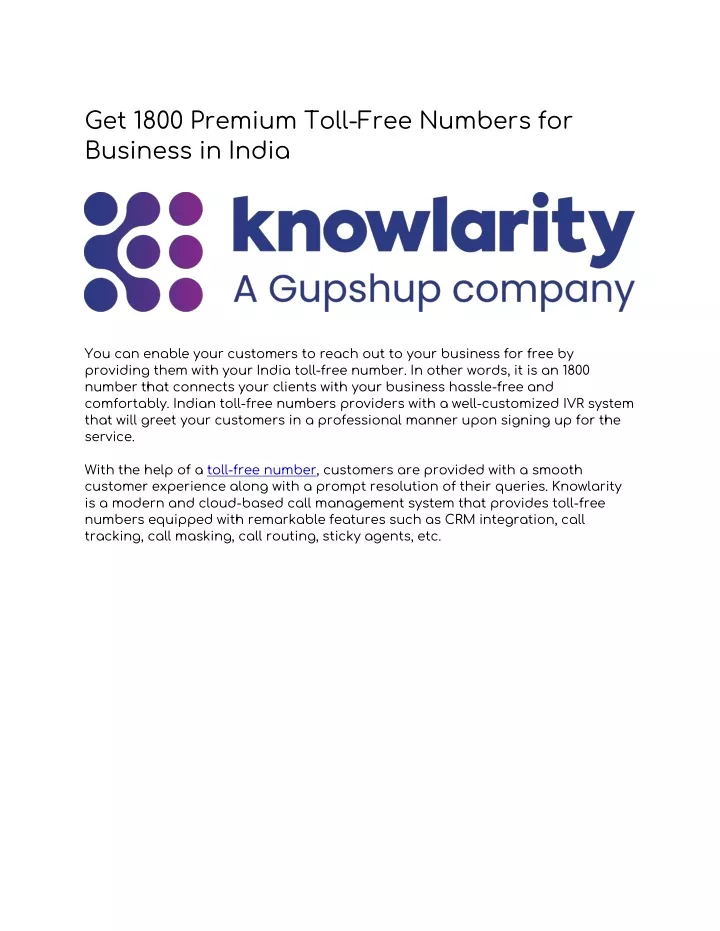 get 1800 premium toll free numbers for business