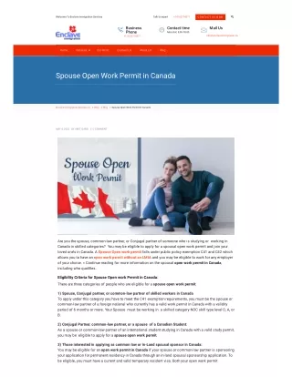 Canada Spouse Open Work Permit | Enclave Immigration Services