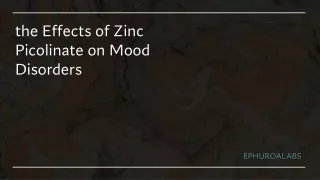 Zinc Picolinate on Mood Disorders