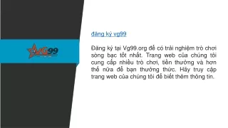 đăng ký vg99  Vg99.org