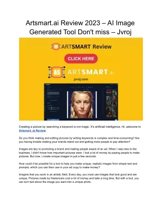 Artsmart.ai Review - AI-powered image generation tool - jvroj
