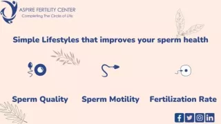 Simple lifestyle to improve sperm health