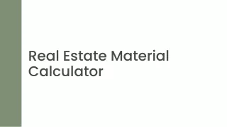 real estate material calculator