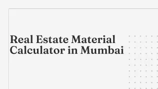real estate material calculator in mumbai