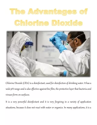 chlorine dioxide clo2 is a disinfectant used