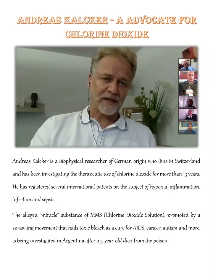 andreas kalcker is a biophysical researcher