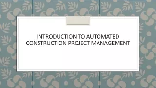 introduction to automated construction project