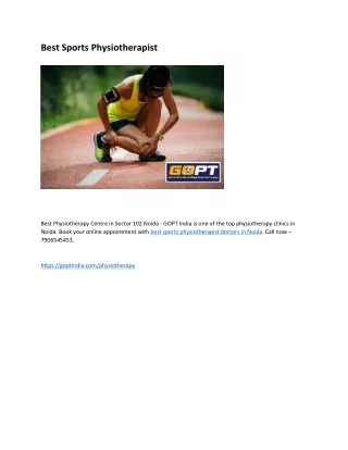 Best Sports Physiotherapist