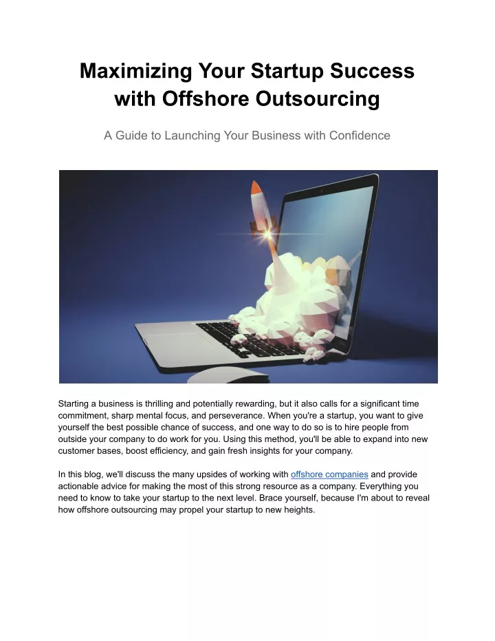 maximizing your startup success with offshore
