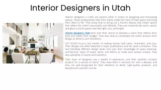 Interior Designers in Utah