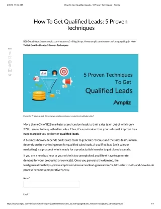 How To Get Qualified Leads - 5 Proven Techniques _ Ampliz