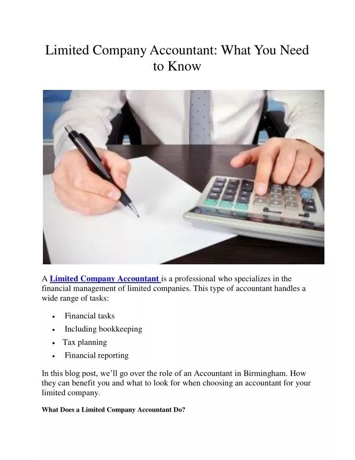 limited company accountant what you need to know