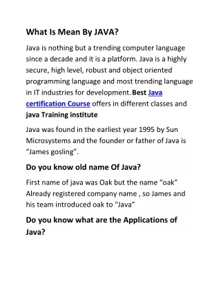 java course