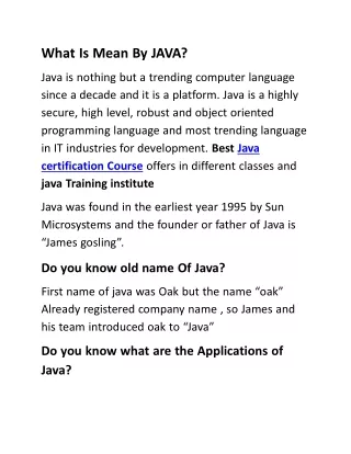 java course
