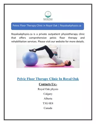 pelvic floor therapy clinic in royal