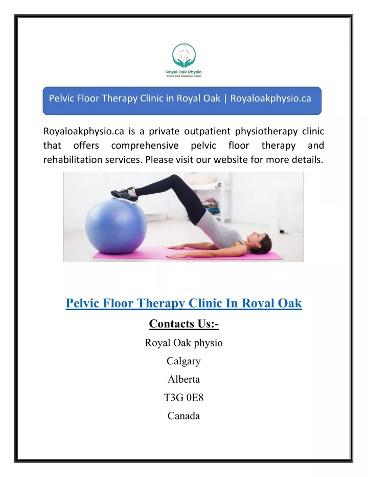 pelvic floor therapy clinic in royal