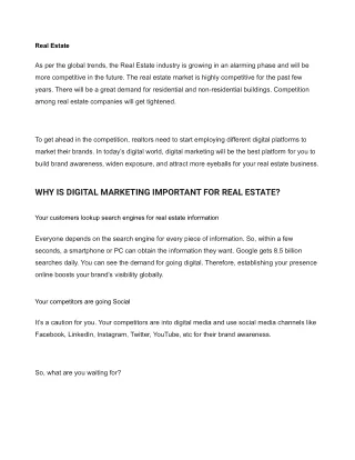 Digital Marketing Agency For Real Estate In Hyderabad India