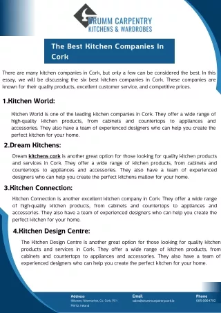 the best kitchen companies in cork