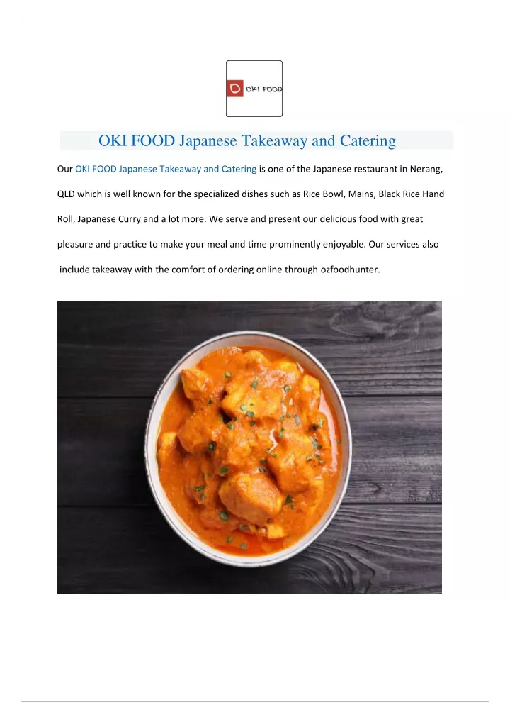 oki food japanese takeaway and catering