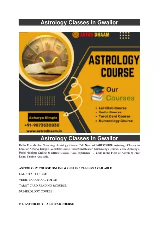 astrology classes in gwalior