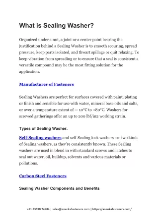 what is sealing washer