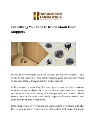 Everything You Need to Know About Door Stoppers
