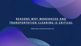 Reasons Why Warehouse and Transportation Cleaning Is critical