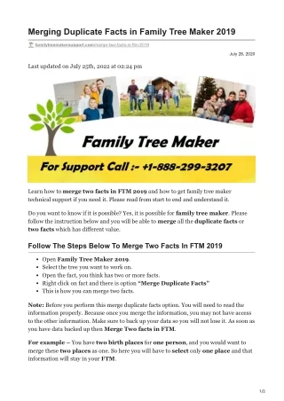 Merging Duplicate Facts in Family Tree Maker 2019