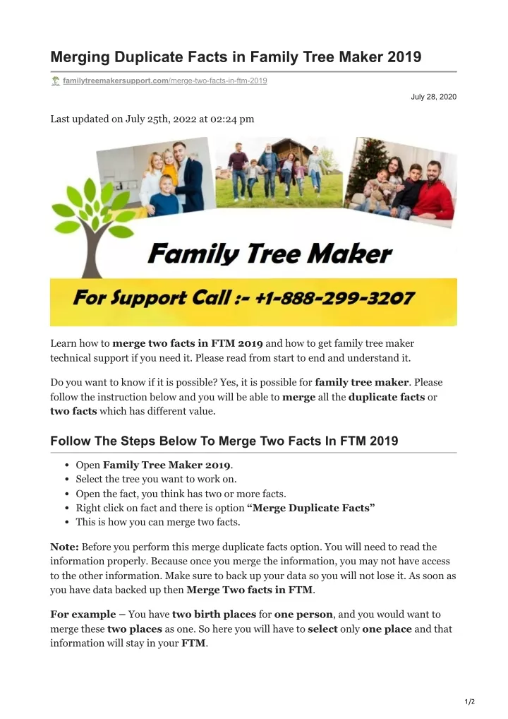 merging duplicate facts in family tree maker 2019