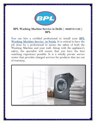 BPL Washing Machine Service in Delhi