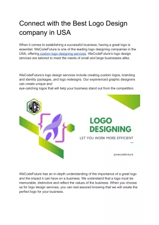 Connect with the Best Logo Design company in USA