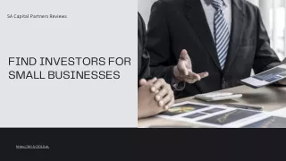 Small Business Investors: The SA Capital Partners Review