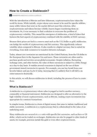 how to create a stablecoin