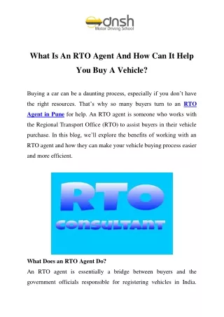 RTO Agent in Pune Call-9604494808