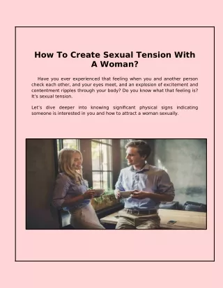 What Does Sexual Tension Feel Like for a Woman?