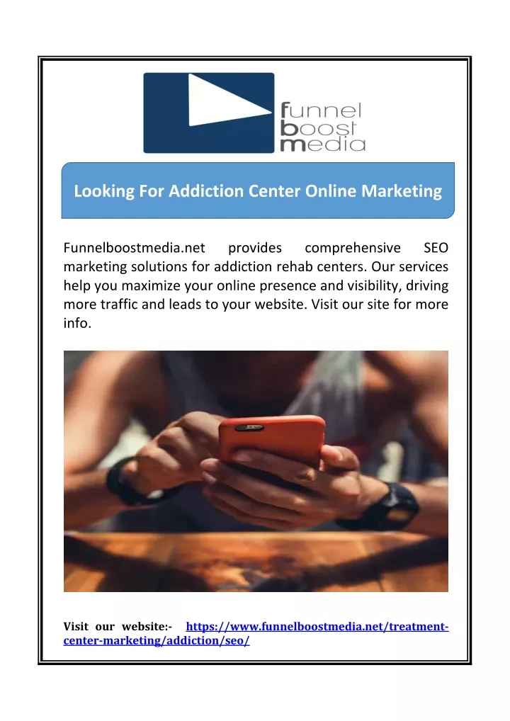 looking for addiction center online marketing