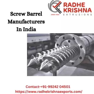 Screw Barrel Manufacturers In India| Radhe Krishna Exports