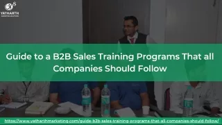 Guide to a B2B Sales Training Programs That all Companies Should Follow