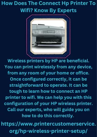 How Does The Connect Hp Printer To Wifi Know By Experts