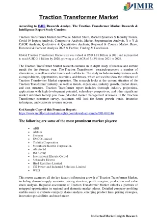 traction transformer market