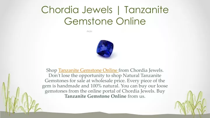 chordia jewels tanzanite gemstone online