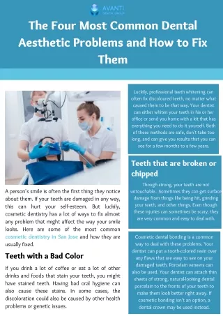 The Four Most Common Dental Aesthetic Problems and How to Fix Them