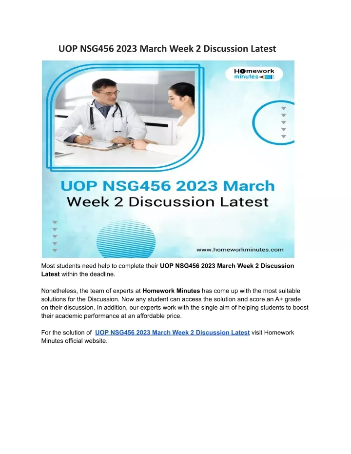 uop nsg456 2023 march week 2 discussion latest