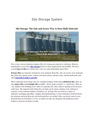 Silo Storage System