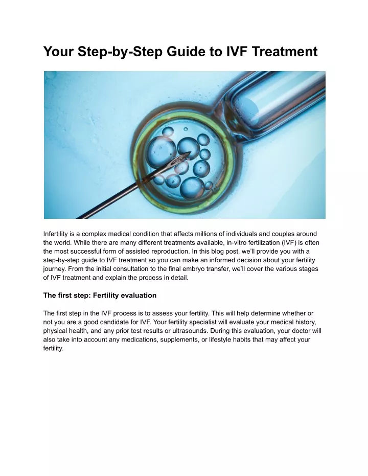 your step by step guide to ivf treatment