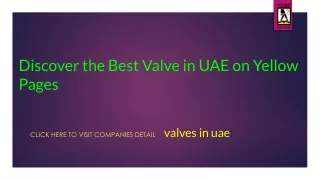 Discover the Best Valve in UAE on Yellow Pages