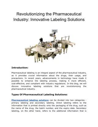 Revolutionizing the Pharmaceutical Industry_ Innovative Labeling Solutions