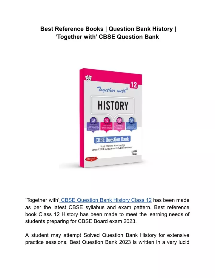 best reference books question bank history