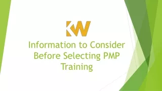 information to consider before selecting pmp training