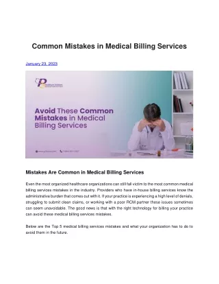Common Mistakes in Medical Billing Services